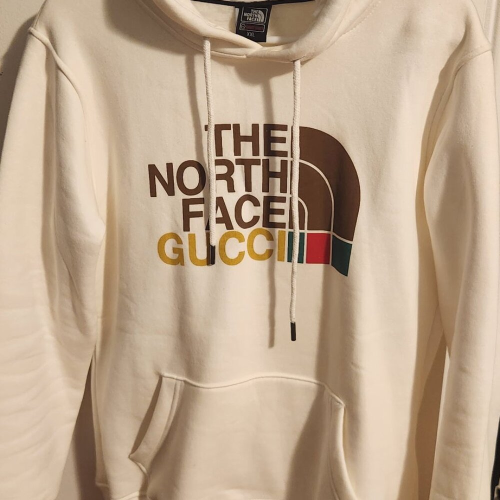 Gucci x TNF logo cream hoodie sweatshirt XL